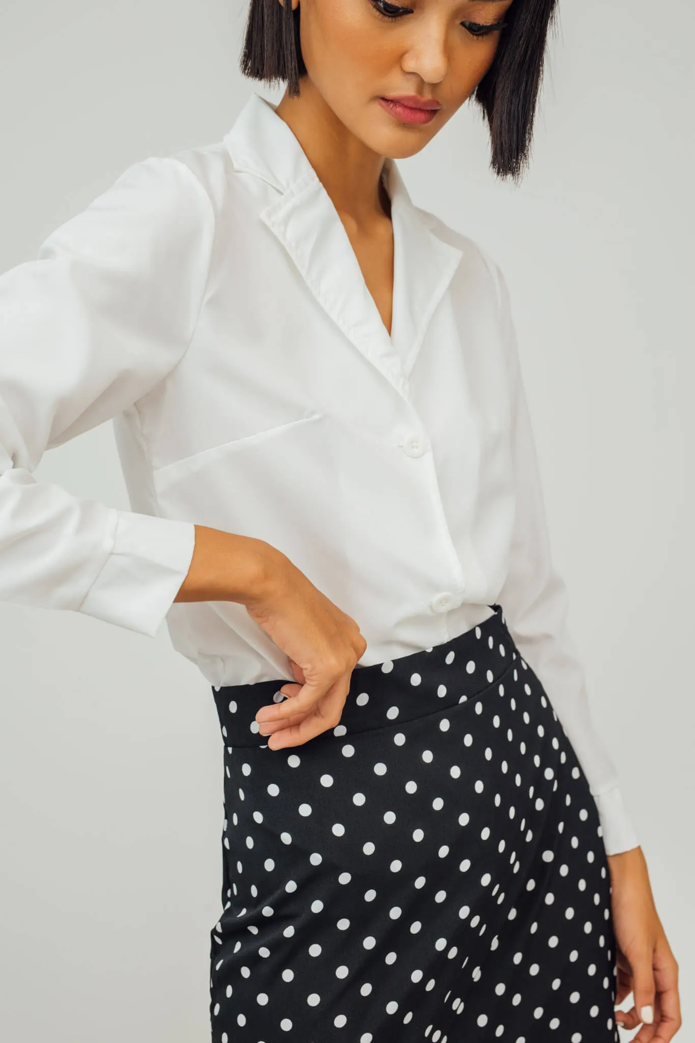 Selena Basic Polo and Polka Dot Skirt Coordinates