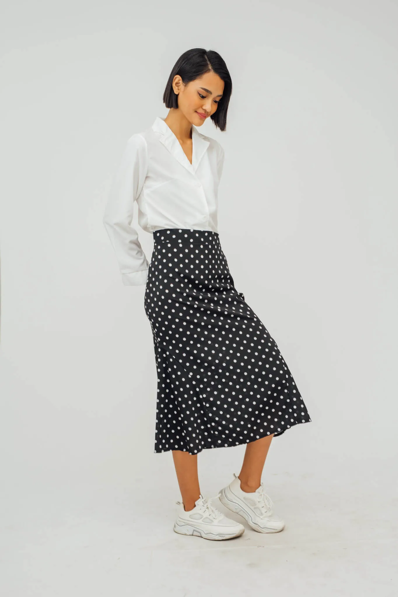 Selena Basic Polo and Polka Dot Skirt Coordinates
