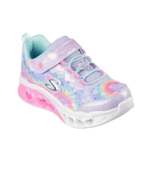 Skechers 303253N LVAQ Flutter Heart Lights - Groovy Swirl - Lavender / Aqua
