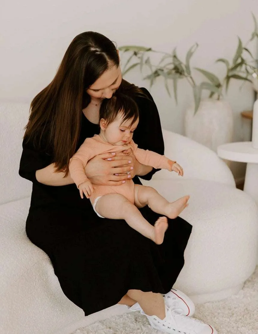 Tiered Breastfeeding Dress | Black