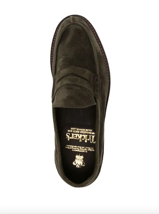 Tricker's Adam suede penny loafers