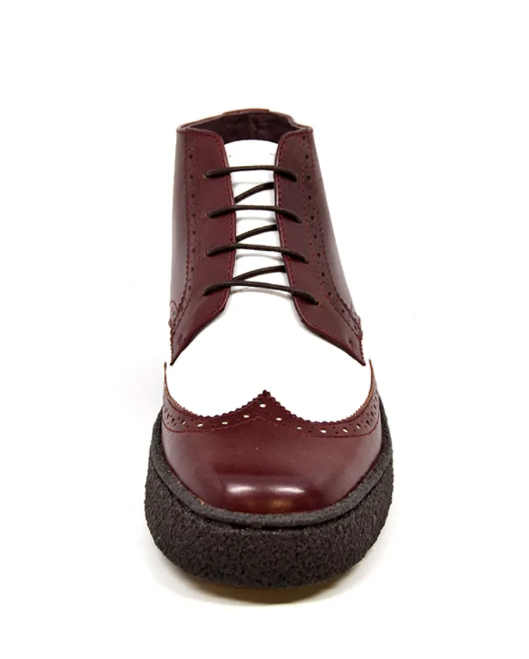 Wingtip Burgundy & White