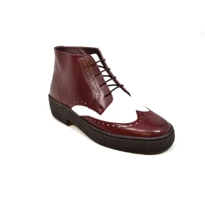 Wingtip Burgundy & White