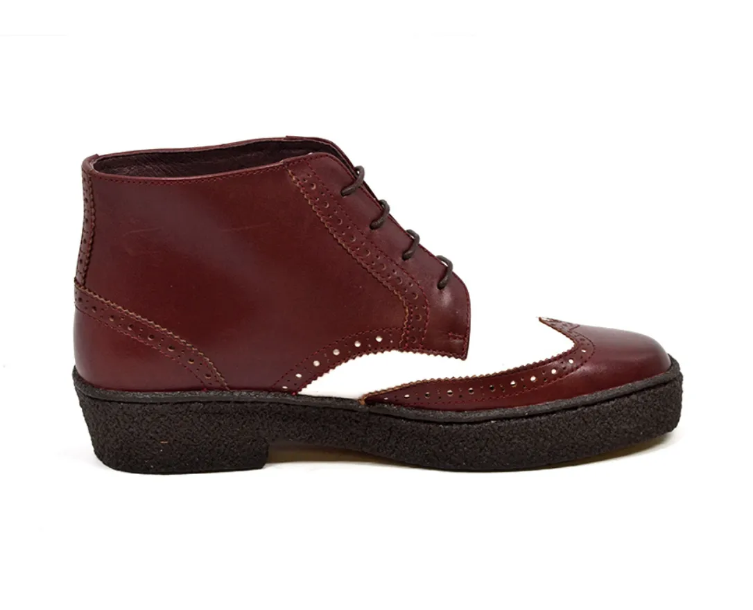 Wingtip Burgundy & White