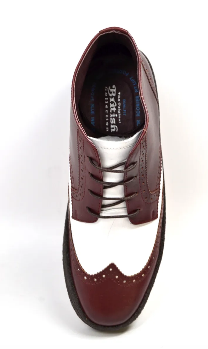 Wingtip Burgundy & White