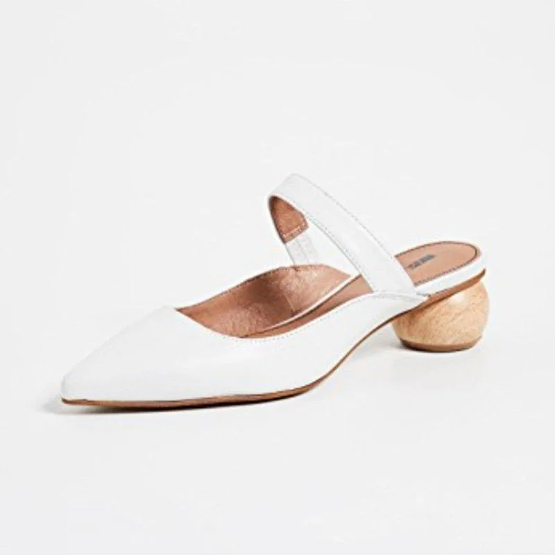 Women Chic Mule Heeled Sandals Casual Slide Shoes