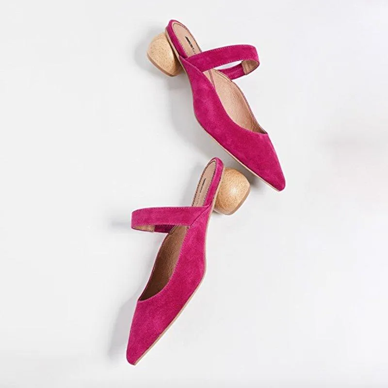 Women Chic Mule Heeled Sandals Casual Slide Shoes
