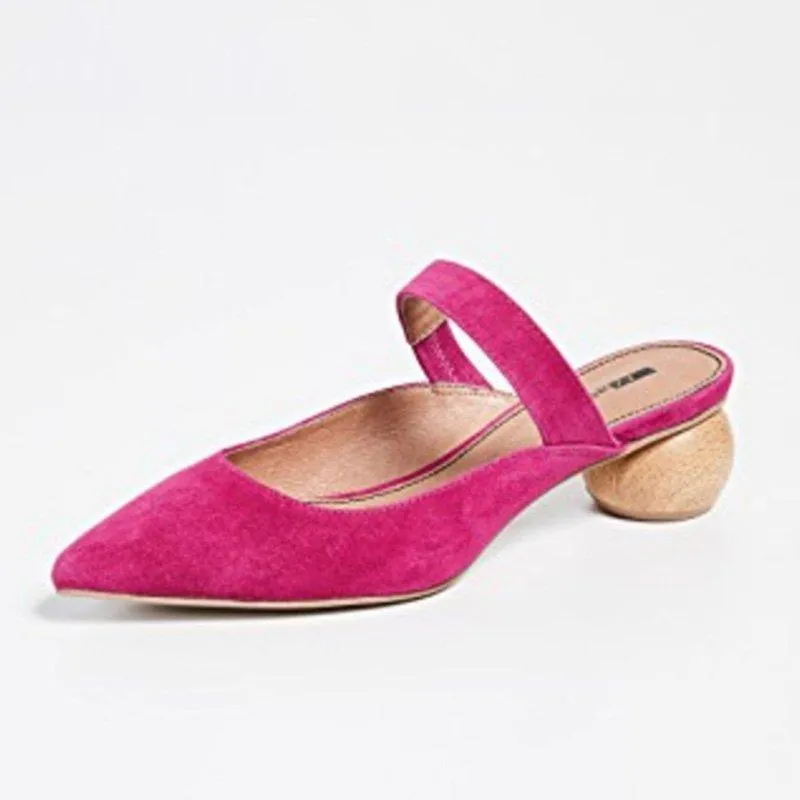Women Chic Mule Heeled Sandals Casual Slide Shoes