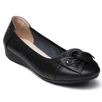 Women's Leather Flat-Heeled Shoes