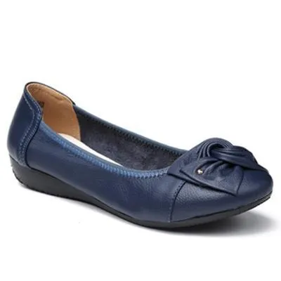 Women's Leather Flat-Heeled Shoes