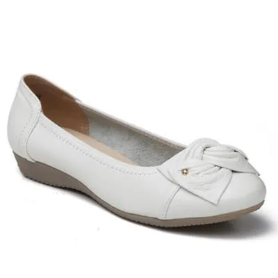 Women's Leather Flat-Heeled Shoes