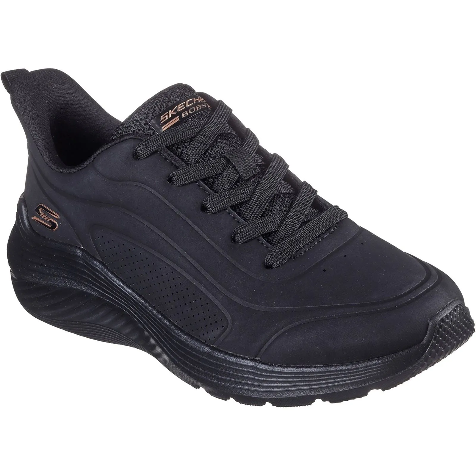 Women's Wide Fit Skechers 117483 Bobs Sport Squad Waves Trainers