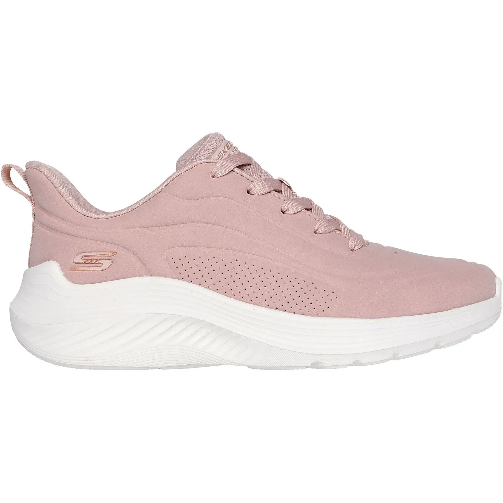 Women's Wide Fit Skechers 117483 Bobs Sport Squad Waves Trainers