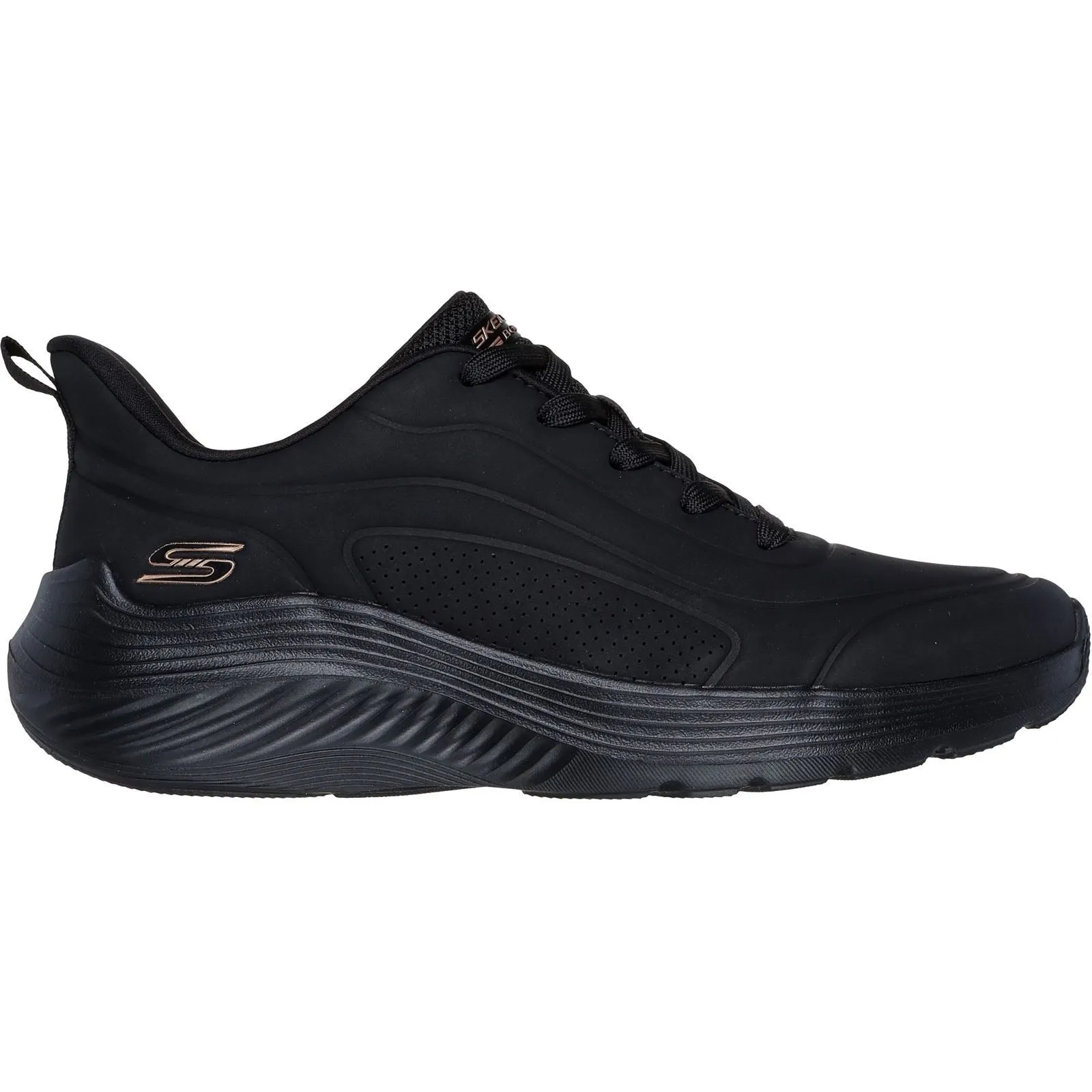Women's Wide Fit Skechers 117483 Bobs Sport Squad Waves Trainers