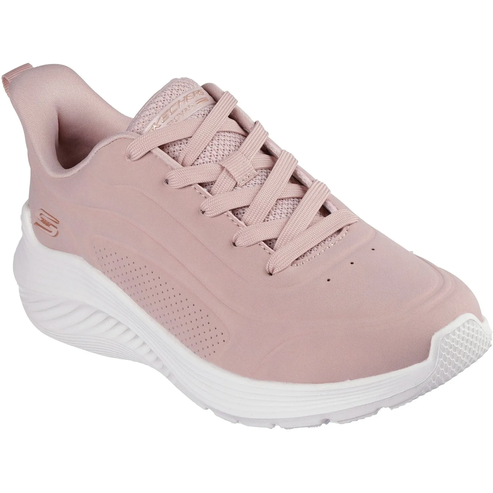 Women's Wide Fit Skechers 117483 Bobs Sport Squad Waves Trainers