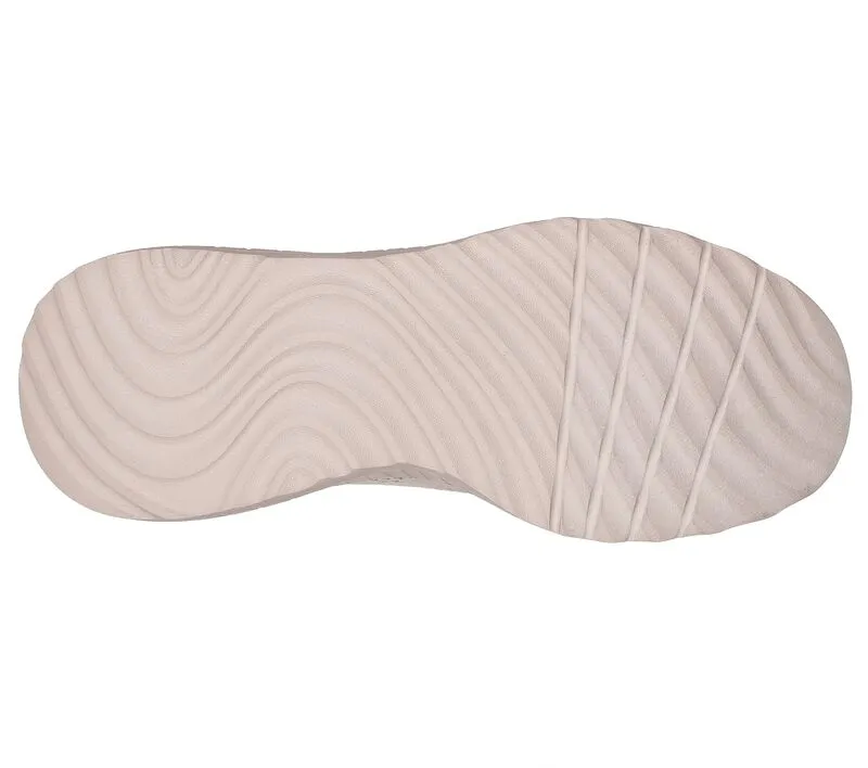 Womens Wide Fit Skechers Bobs Squad Chaos Face Off 117209 Vegan Trainers - Nude/Natural