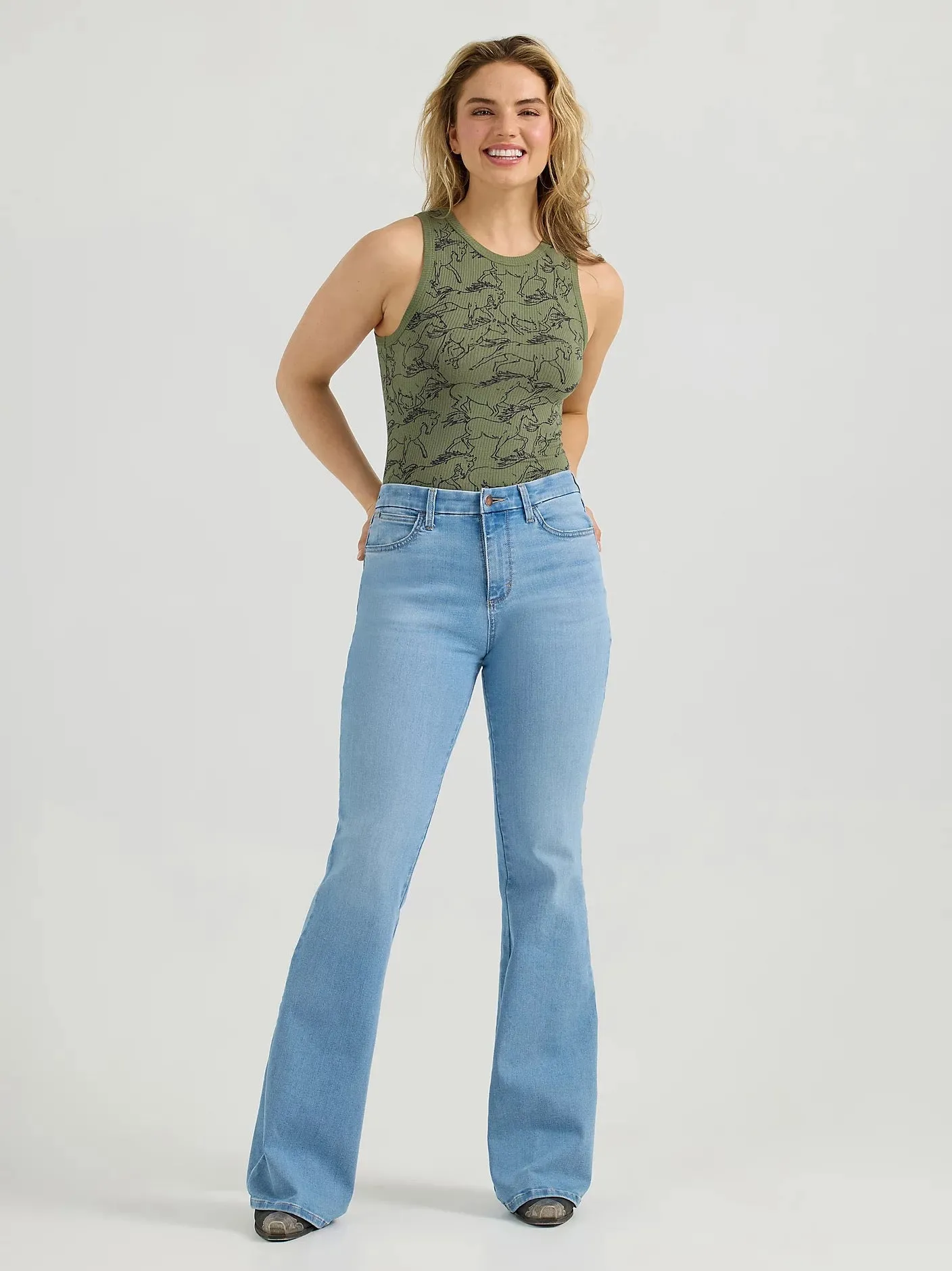 Wrangler Bespoke Harmony Light Wash High-Rise Flare Jean